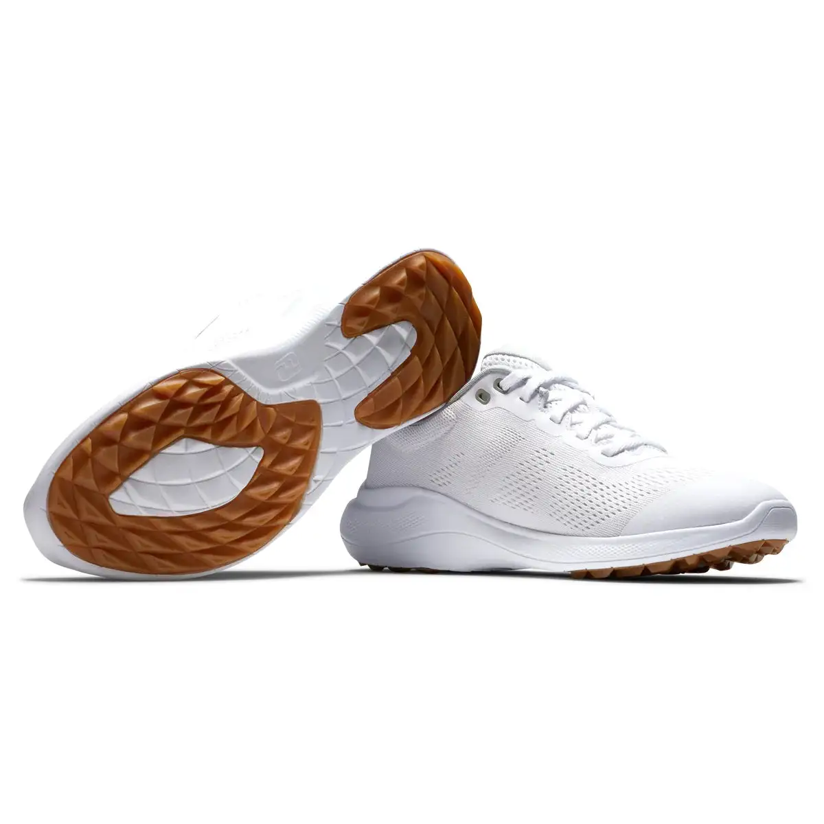 FootJoy Women's Flex Golf Shoes White/Tan 95764 - Image 2