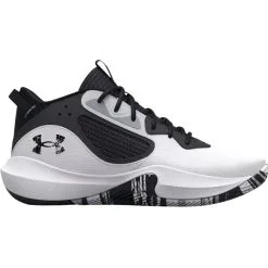 Under Armour Adult UA Lockdown 6 Basketball Shoes - White/Jet Gray