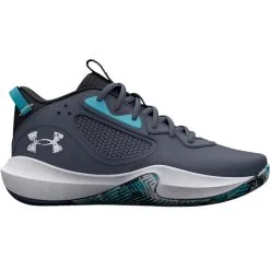 Under Armour Adult UA Lockdown 6 Basketball Shoes - Downpour Gray/Black