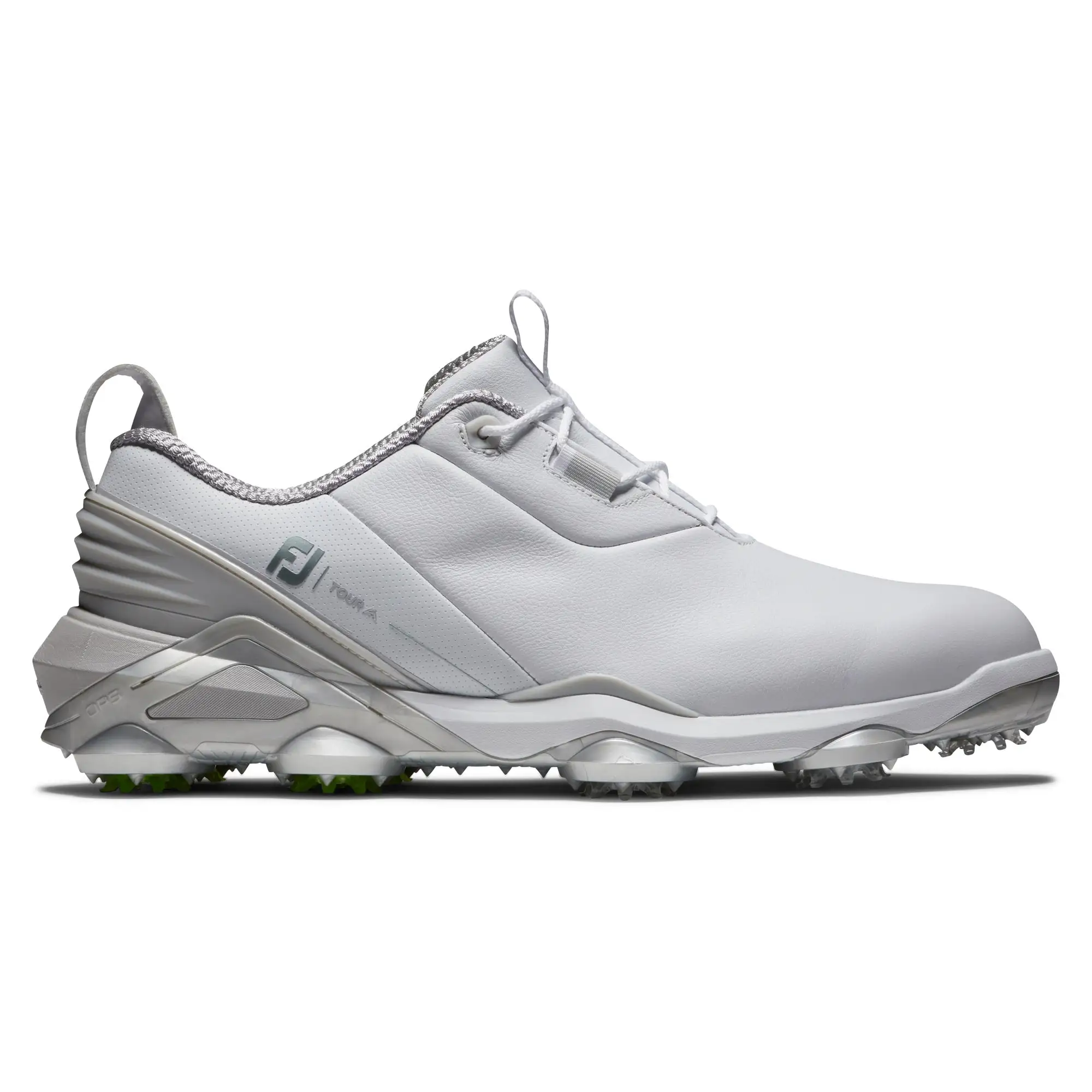 FootJoy Tour Alpha Mens Golf Shoes White/Gray/Lime 55505 - Image 2