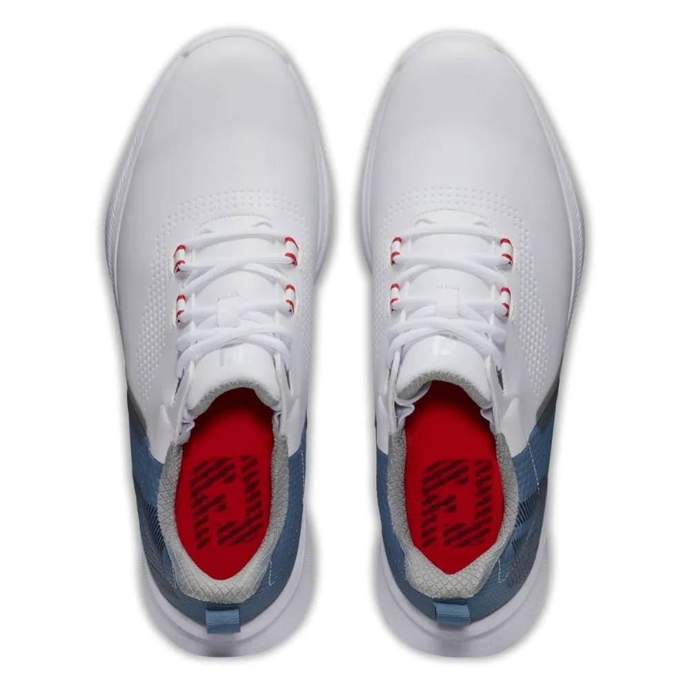 FootJoy Fuel Mens Golf Shoes White/Blue Fog/Red 55441 - Image 3