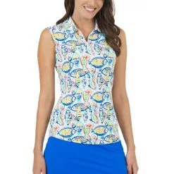 IBKUL Women's Izzy Print Sleeveless Polo - 14265