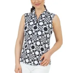 IBKUL Women's Elise Print Sleeveless Polo - 14266