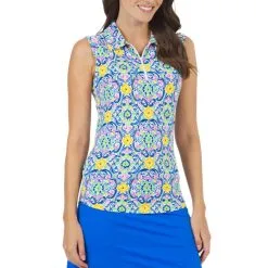 IBKUL Women's Nora Print Sleeveless Polo - 14269