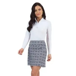 IBKUL Womens Pricilla Print Skort White/Black - 20000