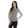 Ibkul Womens Pricilla Print Sleeveless Polo - 44970