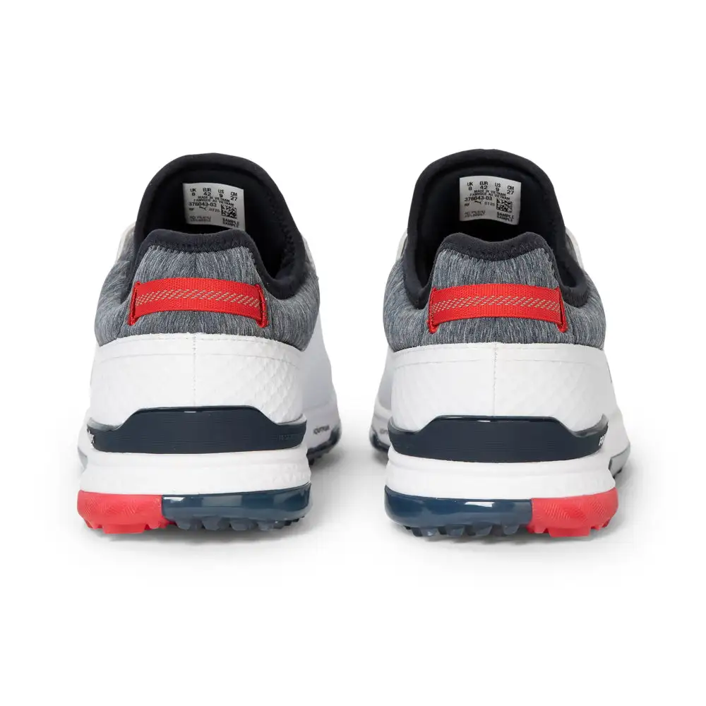 Puma Men's Proadapt Alphacat Disc Golf Shoes White/Navy/Red - Image 6