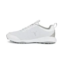 Puma Men's Fusion Pro Spikeless Golf Shoes - White/Silver