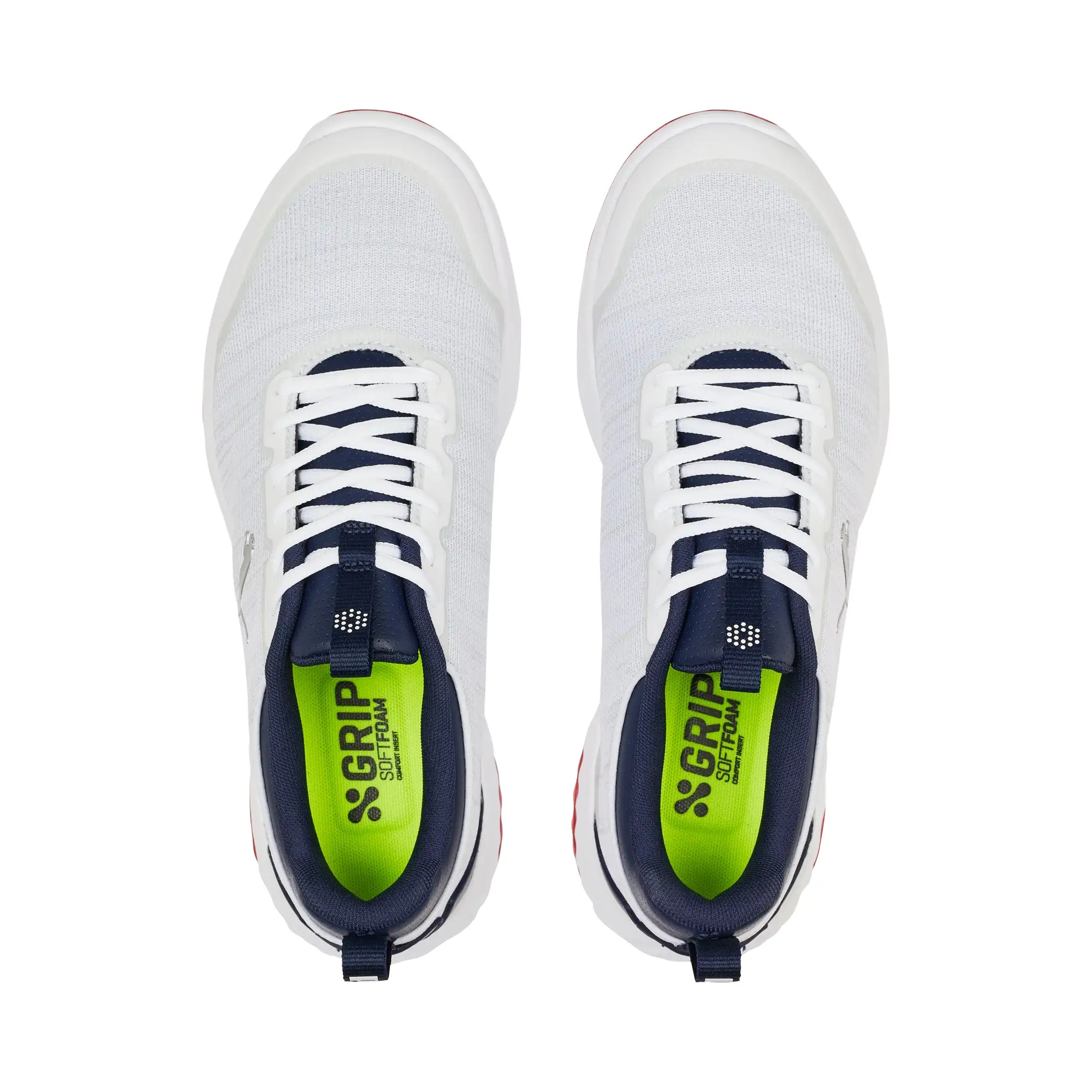 Puma Men's Fusion Pro Spikeless Golf Shoes - White/Navy/Red - Image 4