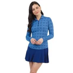 Ibkul Womens Pricilla Print Long Sleeve Polo - 41970