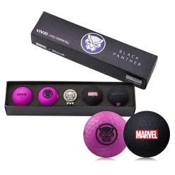 Volvik Marvel X Limited Edition Black Panther Matte Golf Balls W/ Hat Clip